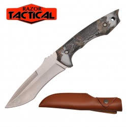 9" Overall Hunting Knife Snow Camo Handle with Sheath