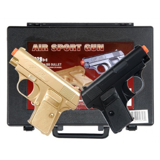 Double Eagle P328GB Dual Spring Pistol Set, Gold/Black (36/cs)