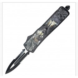 Special OTF Knife Multicolor Wolf Handle, Double Serrated Dagger Blade (50/1/15*12*10/28)