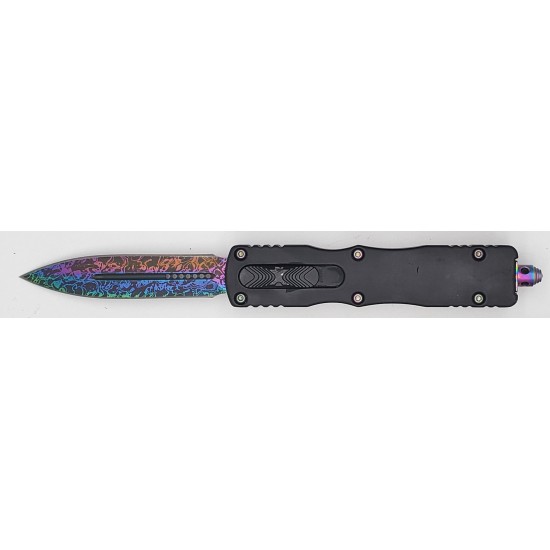 SPECIAL KNIFE MEDIUM OTF BLACK / RAINBOW DOUBLE EDGE