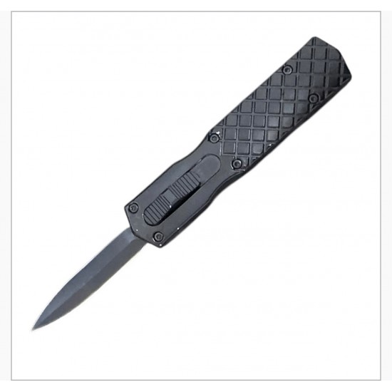 Mini 5-3/8" Overall OTF Knife, Black Handle, Black Dagger Blade and Pocket Clip.(200/40/13*9*8/32)