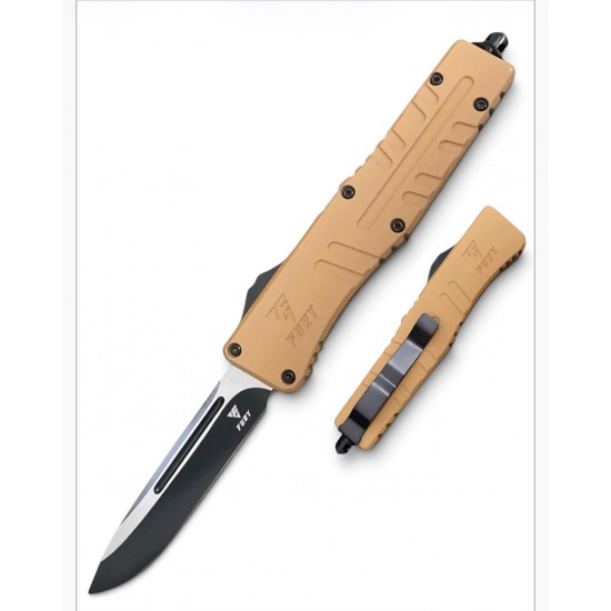 FURY Special OTF Knife. Dessert Handle, Drop Point Blade (60/1/16*15*11/36)