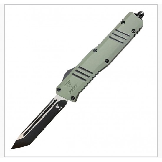 FURY2 Special OTF Knife. Green Handle, Tanto Blade (60/1/16*15*11/36)