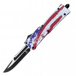 FURY3 Special OTF Knife, 9.5" Overall,. Flag Handle,  Drop Point Blade 3.75" (60/1/16*15*11/46)