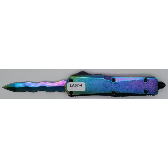 Special OTF Knife. Rainbow Handle & Kris Blade (60/cs)