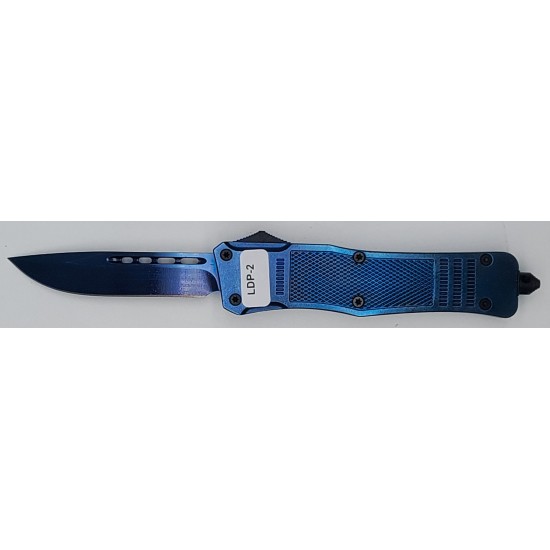 Special OTF Knife. Blue Handle, Blue Drop Point Blade (60/cs)