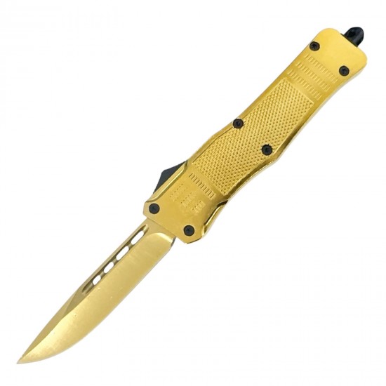 Special OTF Knife. Golden Handle, Golden Drop Point Blade (60/cs)