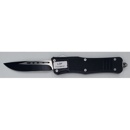 Special OTF Knife. Black Handle, Black Drop Point Blade (60/cs) (112LBKCP)