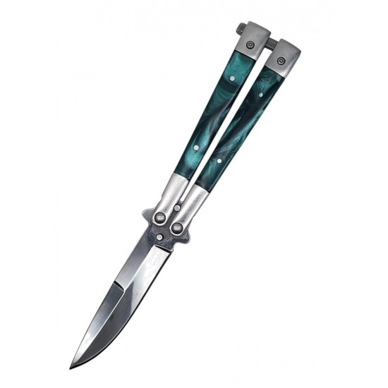 Green Pearl Handle Folding " Y " Special Knife 8" Overall (120/12/15*9*12/45)