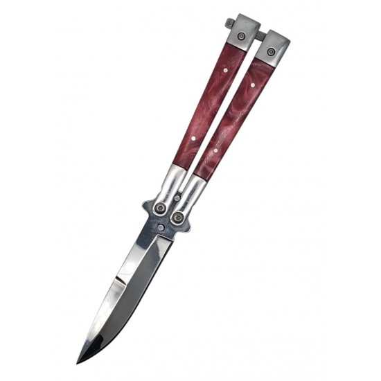 Red Pearl Handle Folding " Y " Special Knife 8" Overall (120/12/15*9*12/45)