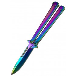 Rainbow Titanium (RB) Handle Folding " Y " Special Knife 8" Overall (120/12/15*9*12/45) Rainbow Titanium (RB) Handle Folding " Y " Special Knife 8" Overall (120/12/15*9*12/45)