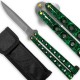 Green Marble Folding " Y " Special Knife Classic 7 Holes, 8.75" Overall  (120/12/13*13*7/39)