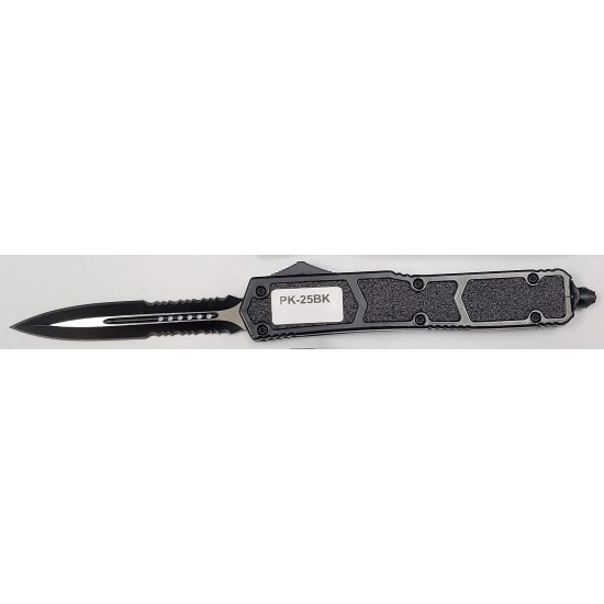 SPECIAL KNIFE OTF BLACK DOUBLE SERRATED DAGGER BLADE (60/CS)