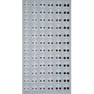 Silver Round Black Earrings  72 Pcs / Card  (50/cs)