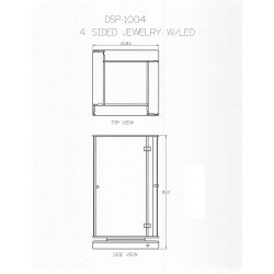 ACRYLIC 4 SIDED JEWELRY COUNTER DISPLAY W/LED(1/-/23*15*15/12) (33/1/44*48*88/379)