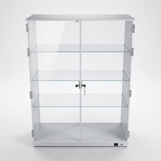 Counter Top LED 4 Sections Acrylic Display 24.5''X29.5''hX10.5''  with Lock Doors. (31*25*24/20), (18/1/40*48*95/390)