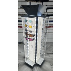 4 Sided Counter Acrylic Sunglasses Display W/ LED, HOLDS (48 Glasses) (1/16*16*36/) (12/1/40*48*78/366)