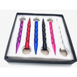 6 PS KU BATON SET MIX COLORS 5.3" LONG IN KEY RING