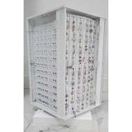 ACRYLIC 4 SIDED JEWELRY COUNTER DISPLAY W/LED (4 Earring Cards Included) (1/-/23*15*15/12) (Pallet 33/1/44*48*88/379)