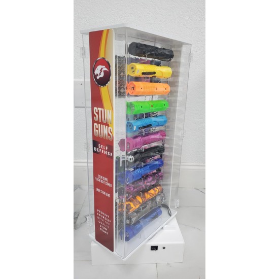 DISPLAY 2 SIDED WITH LED, HOLDS 30 MIX STUN GUNS (Not Included) (27X14X8/10) (ship on Pallet only)