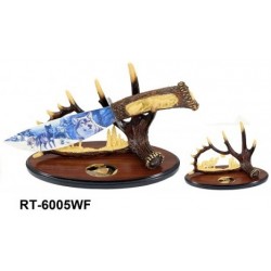 WOLF FANTASY KNIFE RESIN ART BLADE WITH STAND (12/cs)