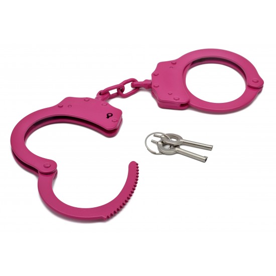 Double Locked Chain Pink Handcuffs Taiwan  (72/12/16*8*14/45)