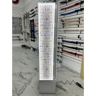 4 Sided Floor Acrylic Display W/ LED, HOLDS 12 Cards (Jewelry Included).