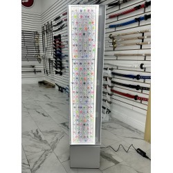 4 Sided Floor Acrylic Display W/ LED, HOLDS 12 Cards (Jewelry Included).