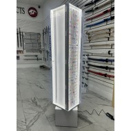 4 Sided Floor Acrylic Display W/ LED, HOLDS 12 Cards (Jewelry Included).