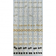 Silver/Gold/Black Multi Shapes Earrings 72 Pcs/Card (50/Cs)