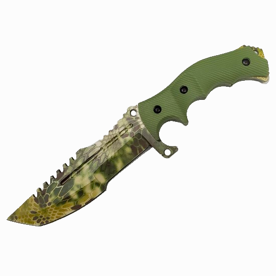 11'' Green Camo Hunting Knife With Sheath (20/5/15*14*7/18)