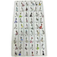 Silver Muti Design Belly Rings 54 pcs/card (50/1/22*16*18/33) JW-507
