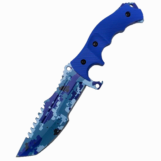 11'' Blue Camo Hunting Knife With Sheath (20/5/15*14*7/18)