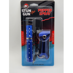 Cheetah Blue Lipstick Stun Gun & Pepper Spray COMBO Blister Pack (48/1/20*15*10/17)
