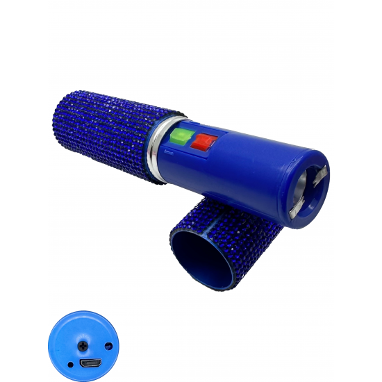 Blue Rhinestones Lipstick & Pepper Spray Combo (48/1/20*16*11/20)