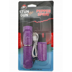 Purple Rhinestones Lipstick & Pepper Spray Combo (48/1/20*16*11/20)