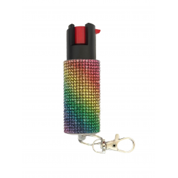 Cheetah Multicolor Rhinestones 1/2 oz Keychain Pepper Spray (200/24X14X18/30)