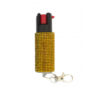 Cheetah Gold Rhinestones 1/2 oz Keychain Pepper Spray (200/24X14X18/30)