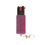 Cheetah Pink Rhinestones 1/2 oz Keychain Pepper Spray (200/24X14X18/30)