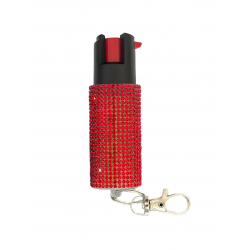 Cheetah Red Rhinestones 1/2 oz Keychain Pepper Spray (200/24X14X18/30) Cheetah Red Rhinestones 1/2 oz Keychain Pepper Spray (200/24X14X18/30)