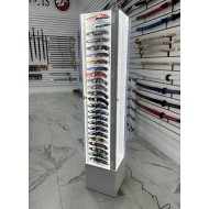 NEW 4 Sided Floor Acrylic Display W/ LED, 12*12*57H HOLDS 96 Pcs (Knives NOT Included). (9/42*48*64/364)