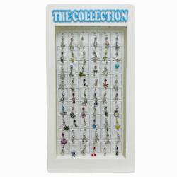 Body Jewelry Display Holds Single Card (Included), White (2/1/27*14*8/10)