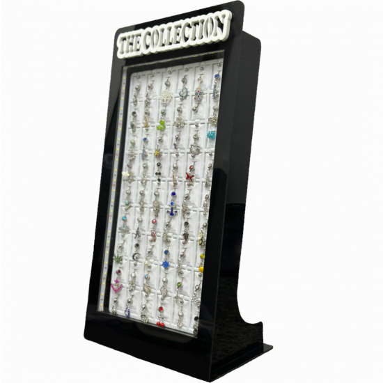 Body Jewelry Display Holds Single Card (Included), Black (2/1/27*14*8/10)