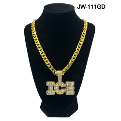 ICE Curb Link Chain and Pendant50cm  Gold Necklace 