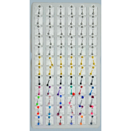 Barbells Body Jewelry Multi Color Long  72 Pcs/card  (50/1/19*19*16/21) (132005)