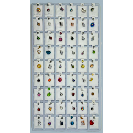 Belly Buttons Piercing Jewelry Mix 54 Pcs/card (50/cs)