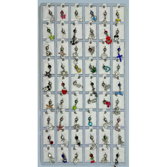 Belly Button Piercing Jewelry Mix 54 Pcs/card (50/cs)