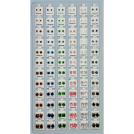 Square Multi color Gold, Mix 72 Pcs/card (50/1/19*19*16/21) (216016)