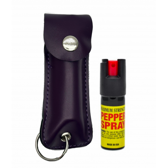 Purple Cheetah 1/2 oz Keychain Pepper Spray (200/24X14X18/28, 100/24X14X9/14)