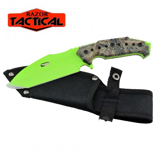 9'' GREEN HUNTING KNIFE WITH SHEATH